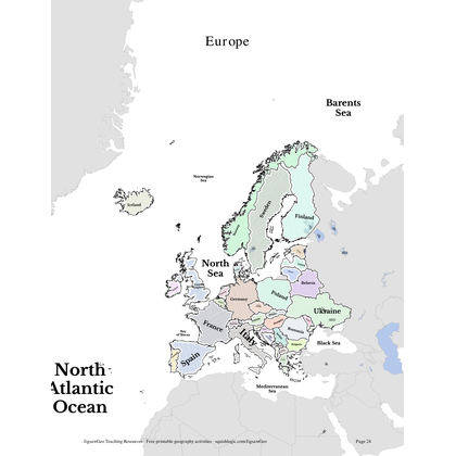 Europe printable resources preview