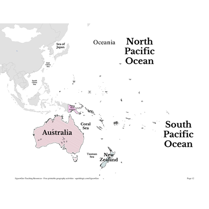 Oceania printable resources preview